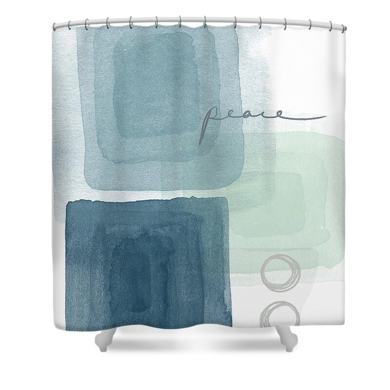 Peace Shower Curtain featuring the mixed media Soothing Peace- Art by Linda Woods by Linda Woods