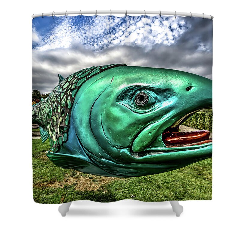 The Shower Curtain featuring the photograph Soul Salmon in HDR by Rob Green