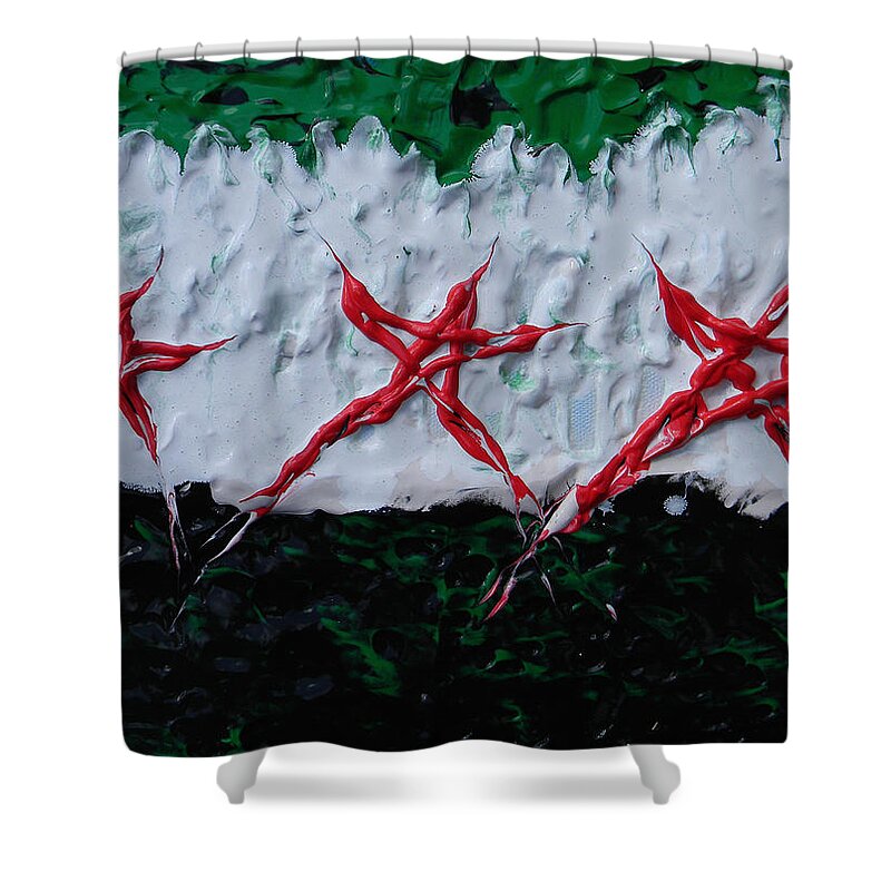 Souls Shower Curtain featuring the painting Souls of a Revolution by Marwan George Khoury