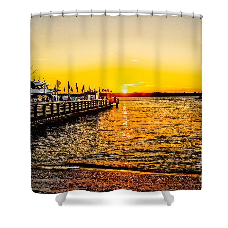 South Beach Shower Curtain featuring the photograph South Beach Sunset by Paul Mashburn
