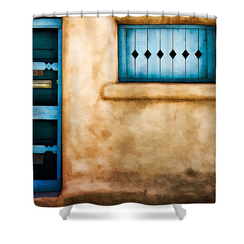 Nm Shower Curtain featuring the photograph Southwest Blues by Lana Trussell