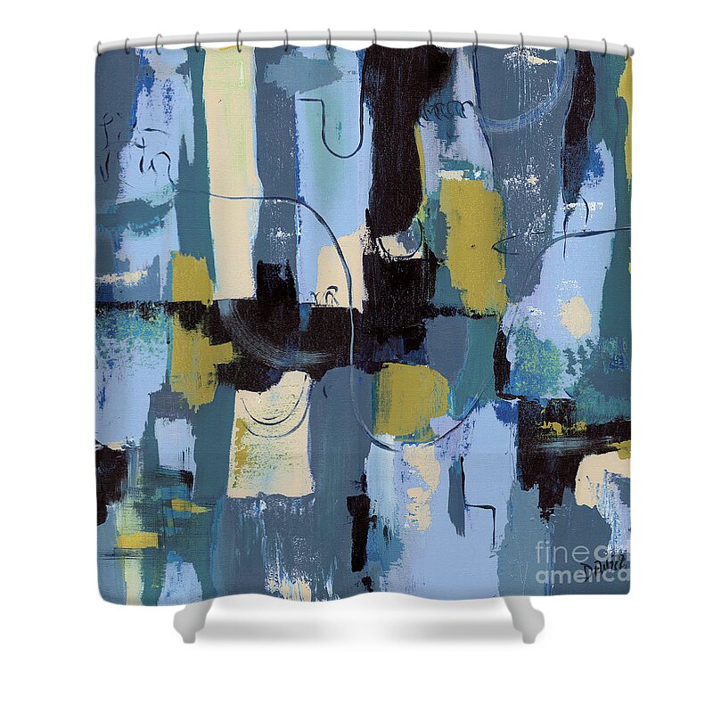Abstract Shower Curtain featuring the painting Spa Abstract 2 by Debbie DeWitt