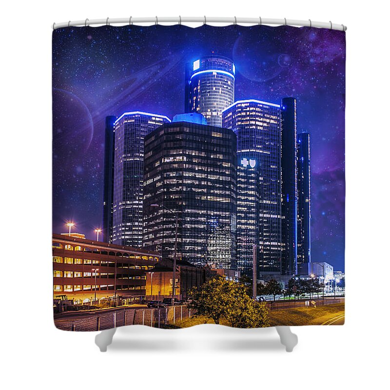 Dj Just Nick Shower Curtain featuring the photograph Space Detroit by Nicholas Grunas