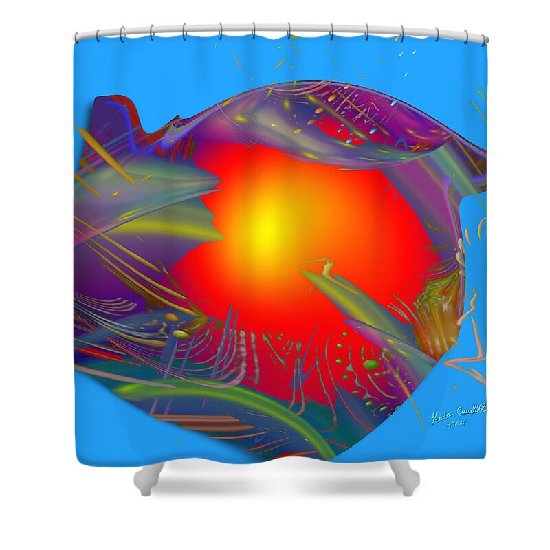 Sun Shower Curtain featuring the painting Space fabric by Kevin Caudill