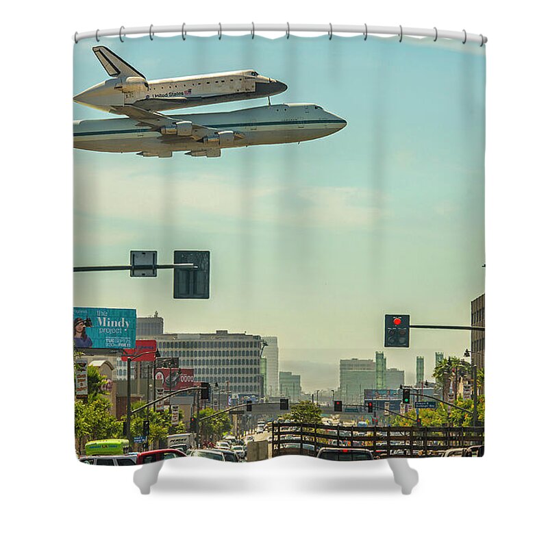 Space Shuttle Endeavour Shower Curtain featuring the digital art Space Shuttle Endeavour by Maye Loeser