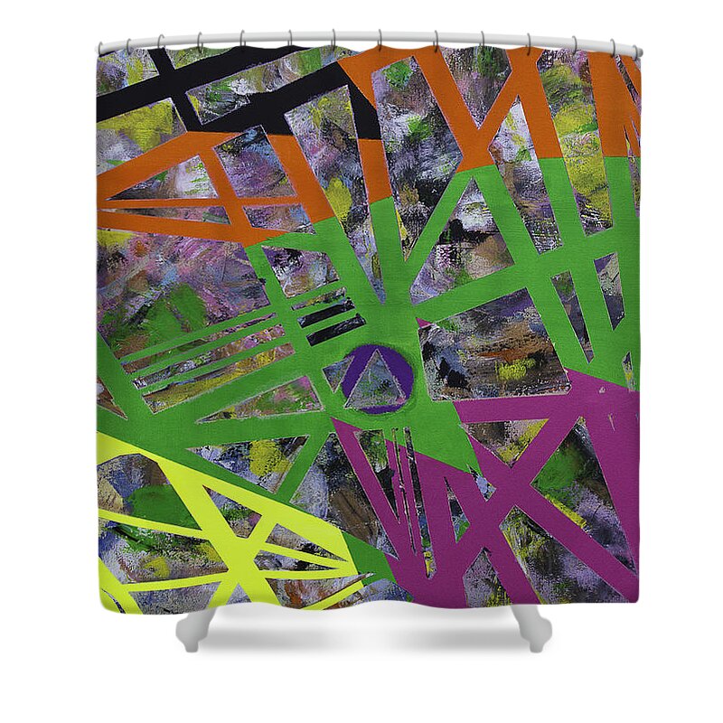 Abstract Shower Curtain featuring the painting Spankie Walnuts by Julius Hannah
