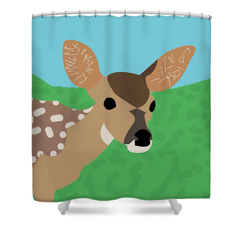Deer Shower Curtain featuring the digital art Spanky by Caroline Elgin
