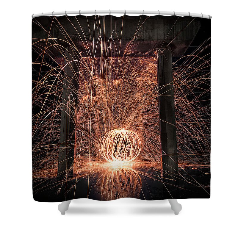 Steel Wool Shower Curtain featuring the photograph Sparking Orb by American Landscapes