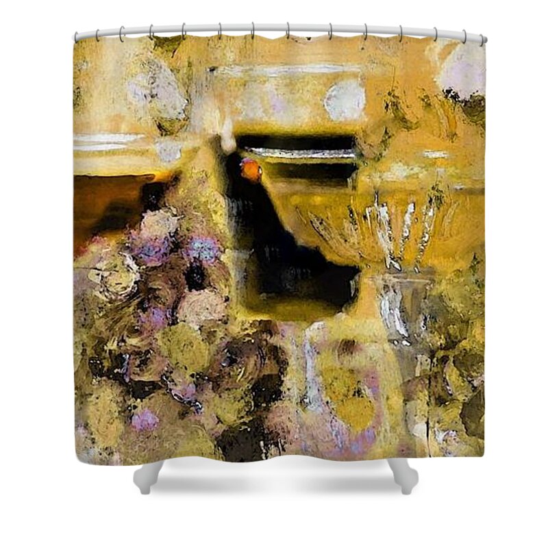 Hard Shower Curtain featuring the painting Sparkling Spirits by Lisa Kaiser