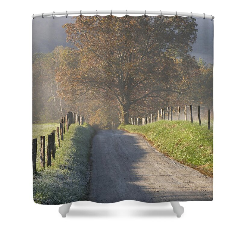 Autumn Shower Curtain featuring the photograph Sparks Lane in Fall by Harold Stinnette