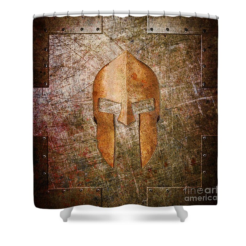 Sparta Shower Curtain featuring the digital art Sparta by Fred Ber