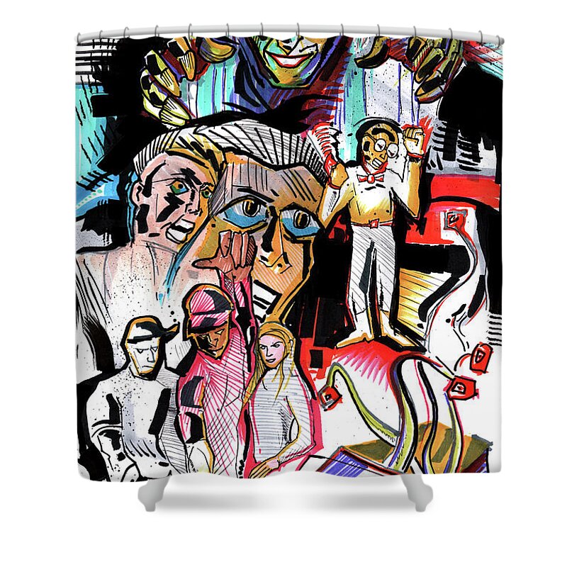  Shower Curtain featuring the painting special project 1B by John Gholson