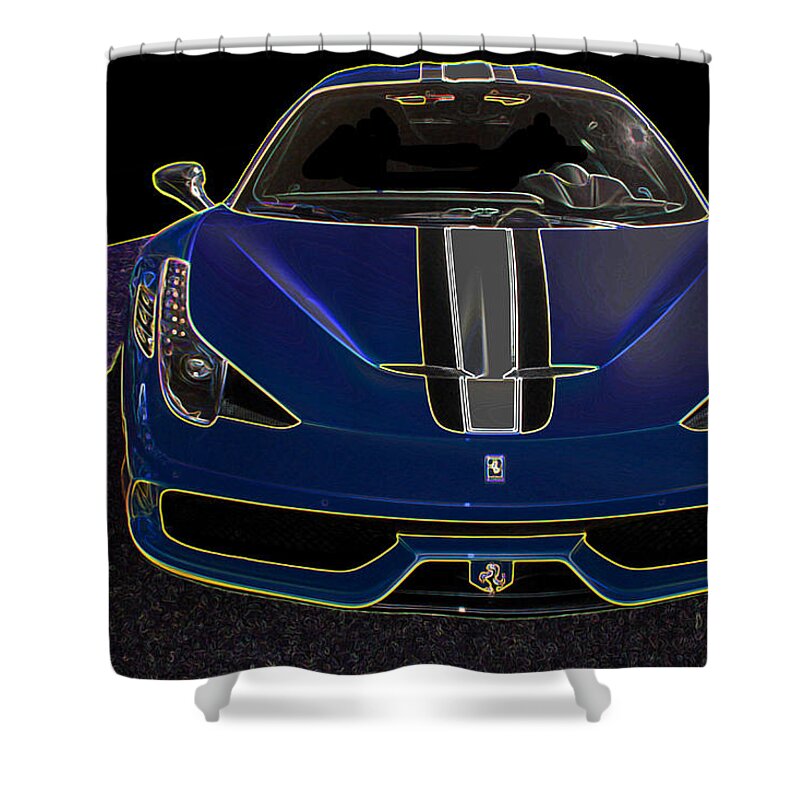 Ferrari Shower Curtain featuring the drawing Speciale art by Darrell Foster