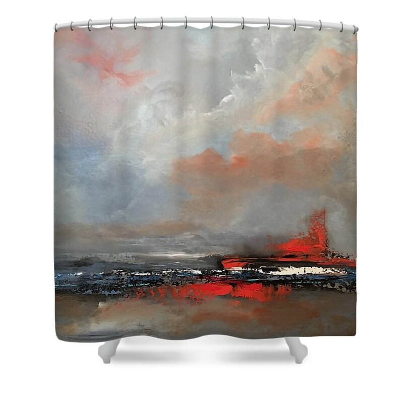 Abstract Shower Curtain featuring the painting Speeding by Soraya Silvestri