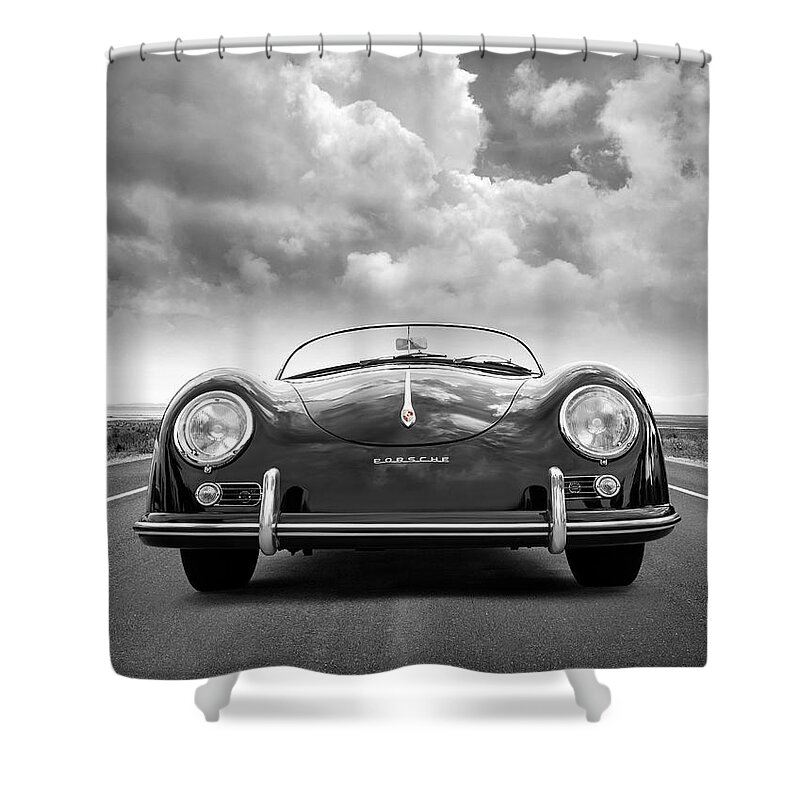 Porsche 356 Shower Curtain featuring the digital art Porsche 356 Speedster by Douglas Pittman