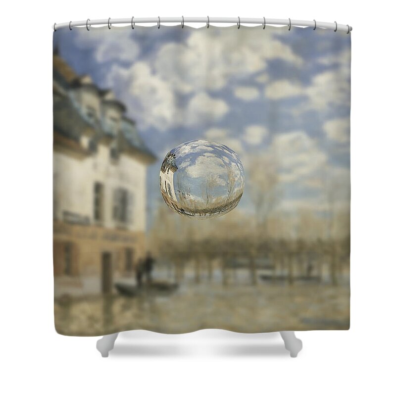Post Modern Shower Curtain featuring the digital art Sphere 25 Sisley by David Bridburg