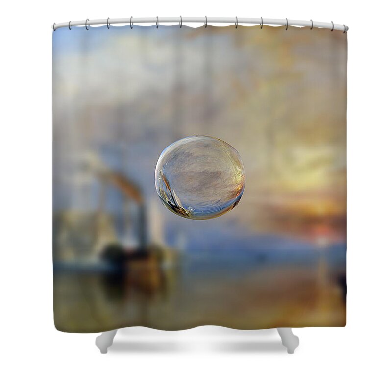 Post Modern Shower Curtain featuring the digital art Sphere 6 Turner by David Bridburg