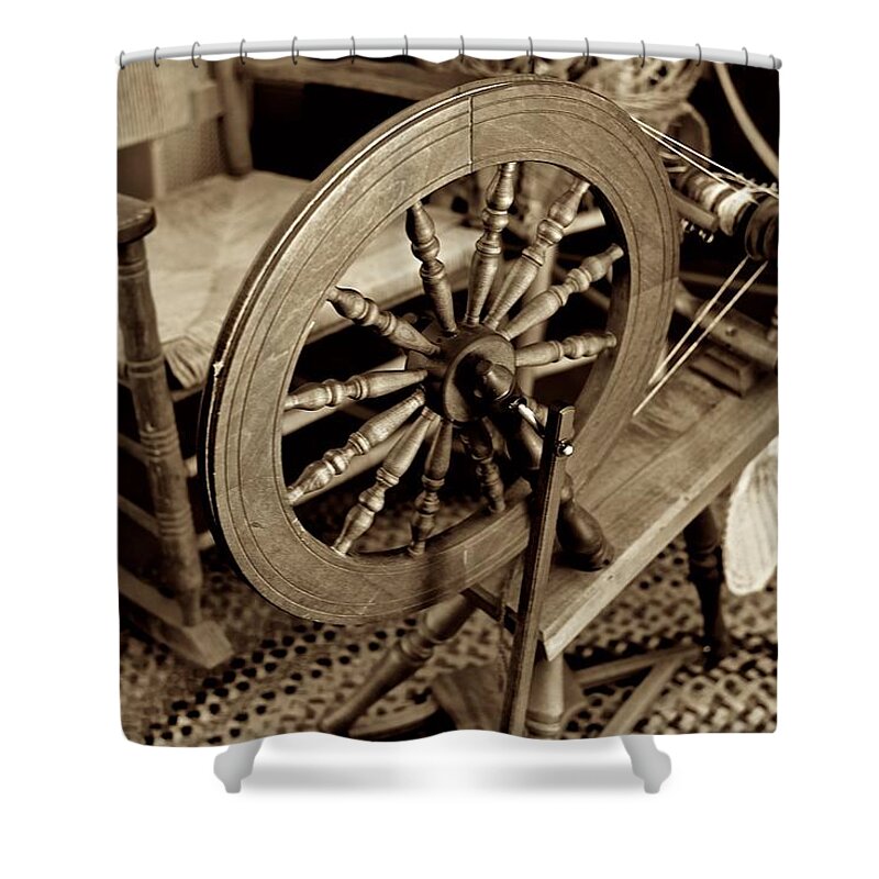 Photograph Shower Curtain featuring the photograph Spinning the Thread by Richard Gehlbach