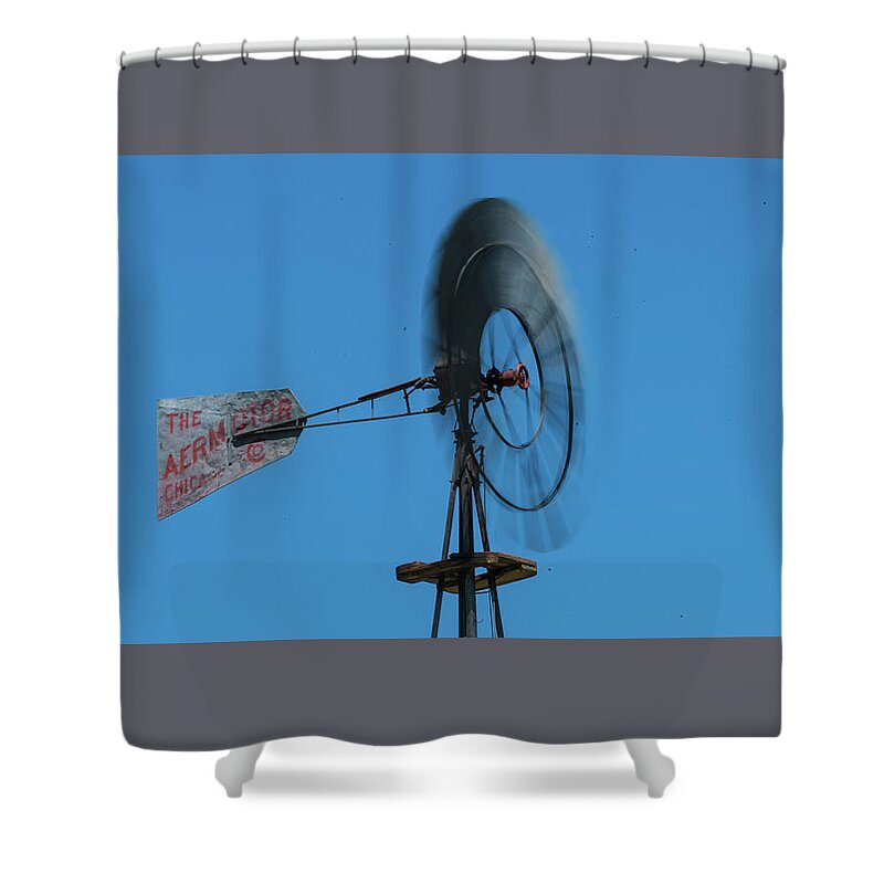 Nevada Shower Curtain featuring the photograph Spinning Windmill Belmont Nevada by Lawrence S Richardson Jr