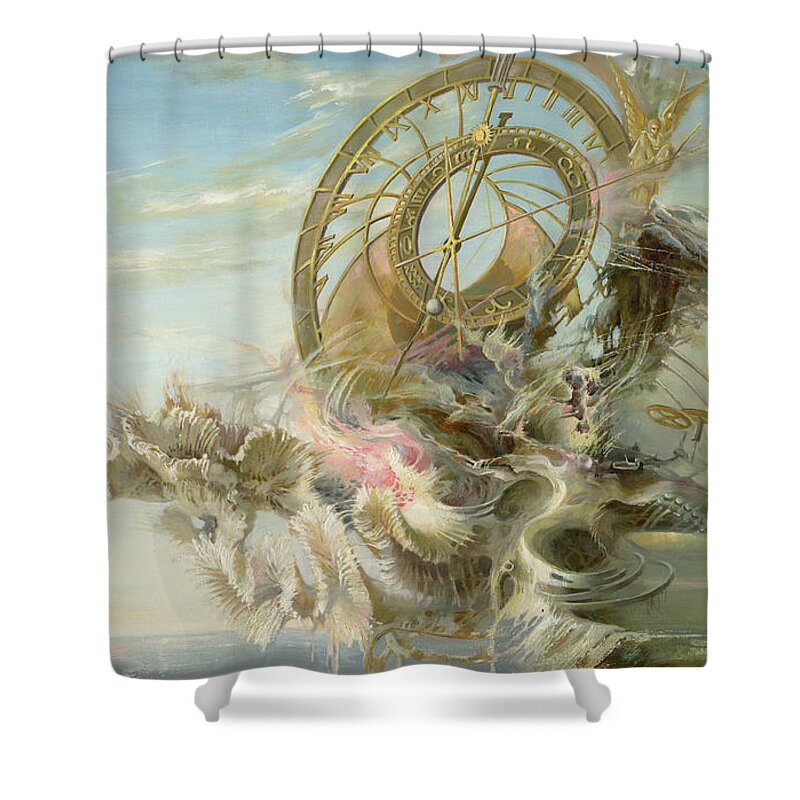Sergey Gusarin Shower Curtain featuring the painting Spiral of Time by Sergey Gusarin