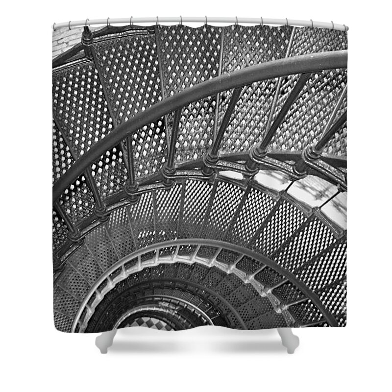 Spiral Shower Curtain featuring the photograph Spiral Staircase by Karen Foley