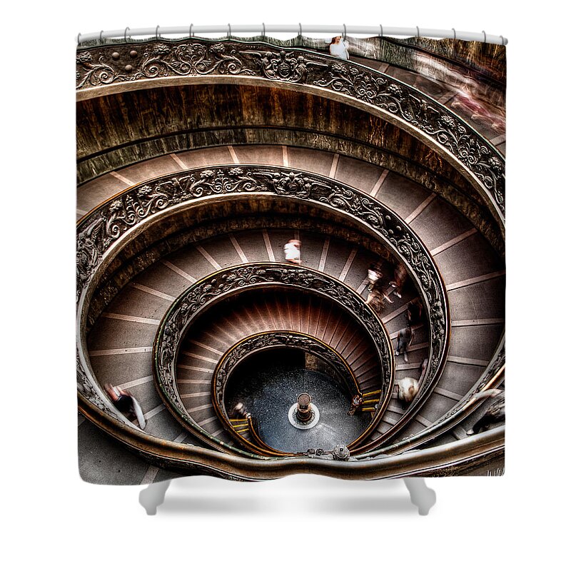 Spiral Staircase Shower Curtain featuring the photograph Spiral Staircase No1 by Weston Westmoreland