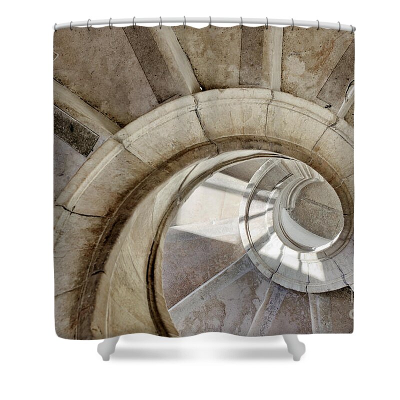 Abstract Shower Curtain featuring the photograph Spiral Stairway by Carlos Caetano