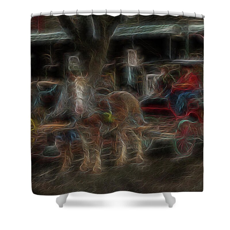 Abstract Shower Curtain featuring the digital art Spirit Carriage 3 by William Horden