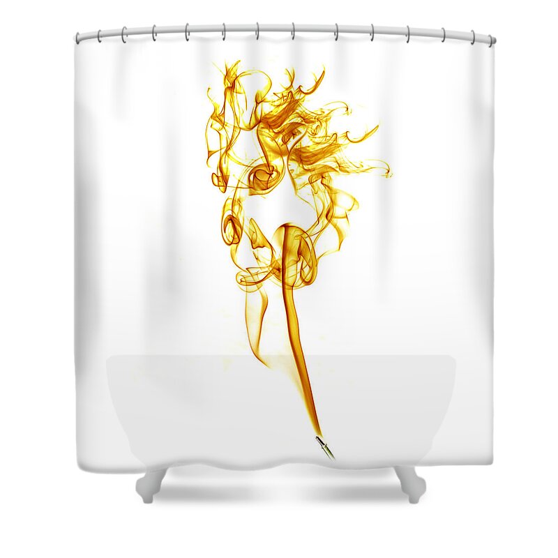 Smoke Shower Curtain featuring the photograph Ghostly Smoke - orange by Nick Bywater