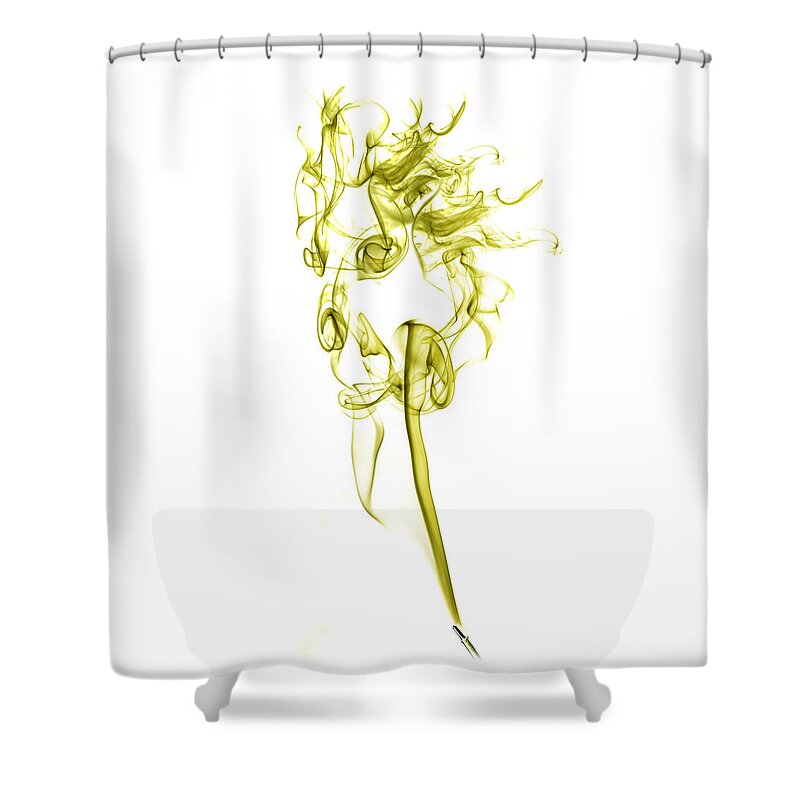 Smoke Shower Curtain featuring the photograph Ghostly Smoke - Yellow by Nick Bywater