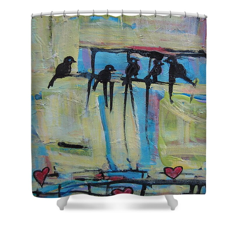 Art Shower Curtain featuring the painting Spirit of Joy 1 by Francine Ethier