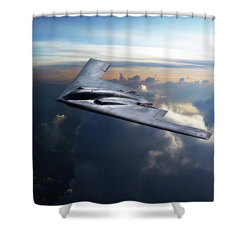 B-2 Bomber Shower Curtain featuring the digital art Spirit Of Ohio by Airpower Art