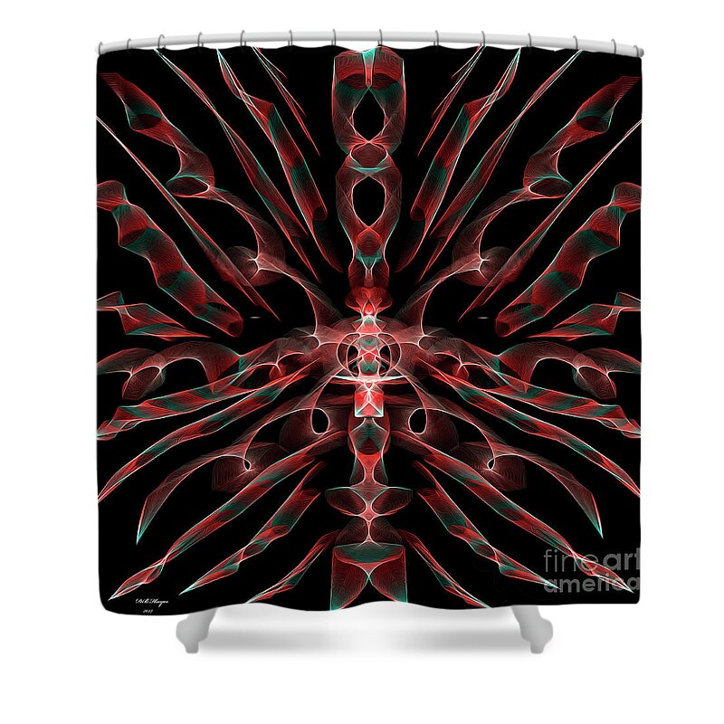 Abstract Shower Curtain featuring the digital art Spiritual by DB Hayes