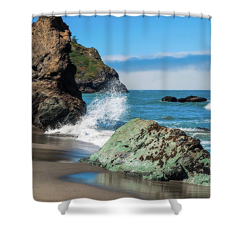  Beach Shower Curtain featuring the photograph Splash by Alana Thrower