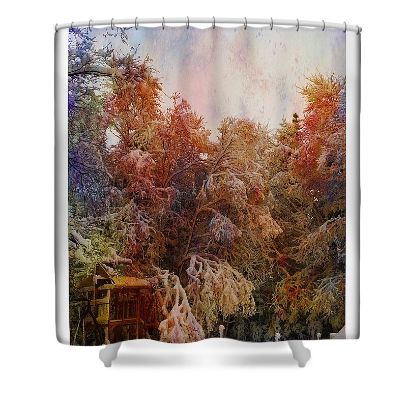 Splash Of Icy Color Shower Curtain featuring the photograph Splash of Icy Color by Barbara A Griffin