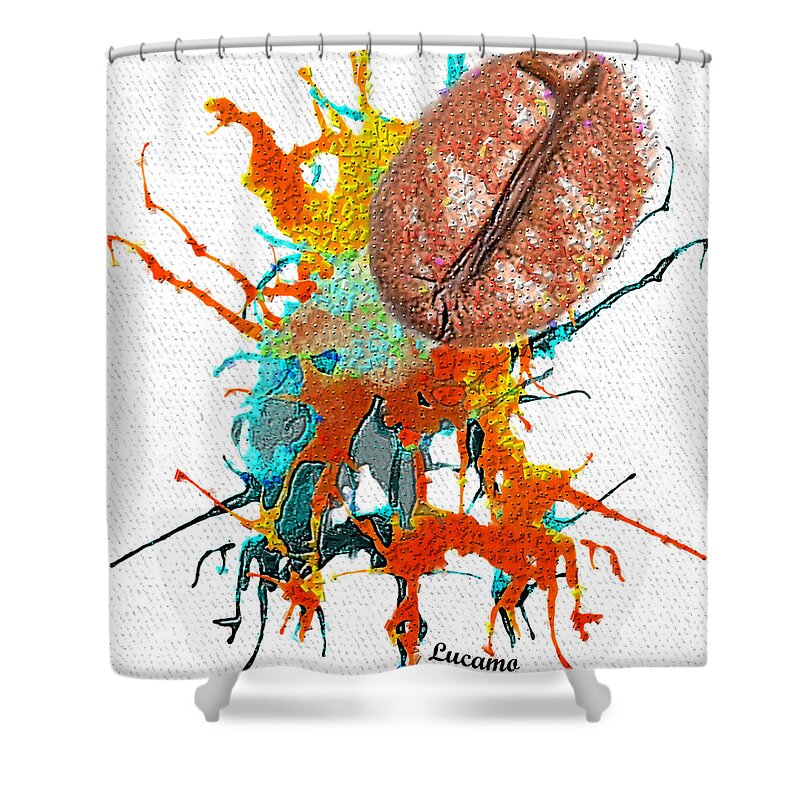 Coffee Shower Curtain featuring the digital art SplashCoffee by Luis Carlos Molina Acevedo