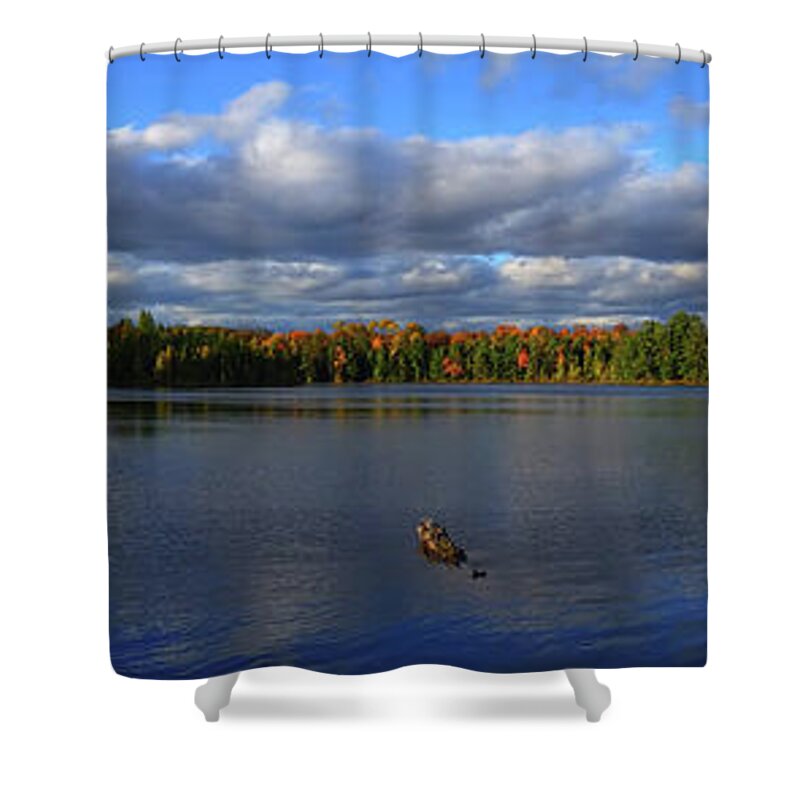 Autumn Shower Curtain featuring the photograph Splendid Autumn View Panoramic by Brook Burling