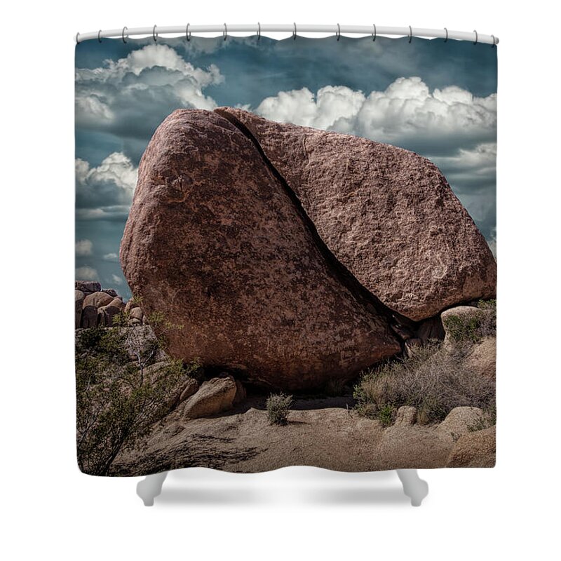California Shower Curtain featuring the photograph Split Rock in Joshua Tree National Park by Randall Nyhof