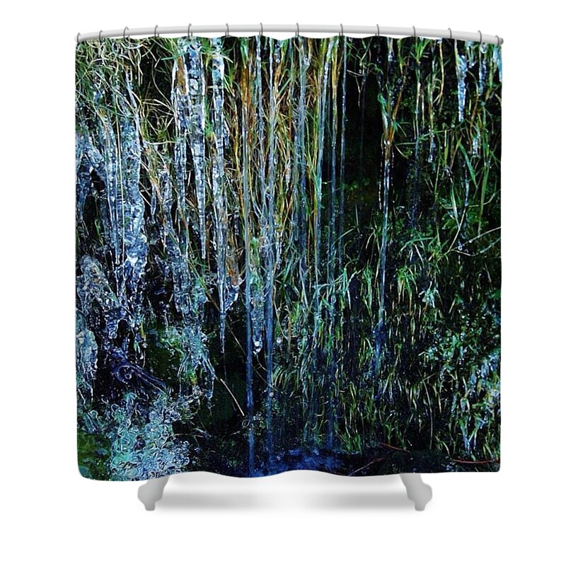 Walking Shower Curtain featuring the photograph Ice cold by Charlotte Cooper