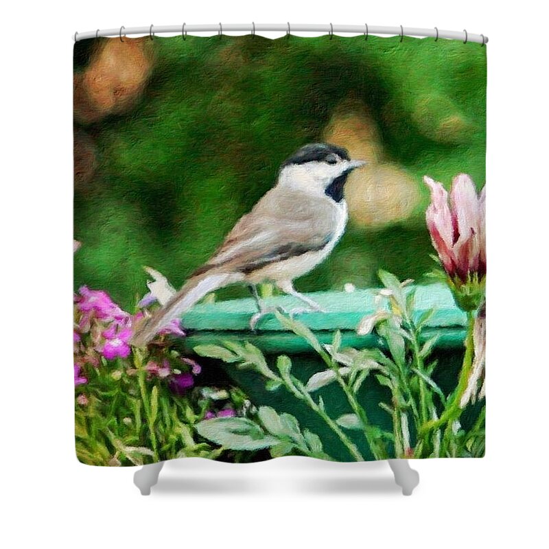 Chickadee Shower Curtain featuring the photograph Spreading Smiles by Diane Lindon Coy