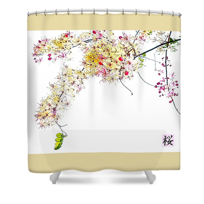 Blossom Shower Curtain featuring the digital art Spring Blossom by Ian Gledhill