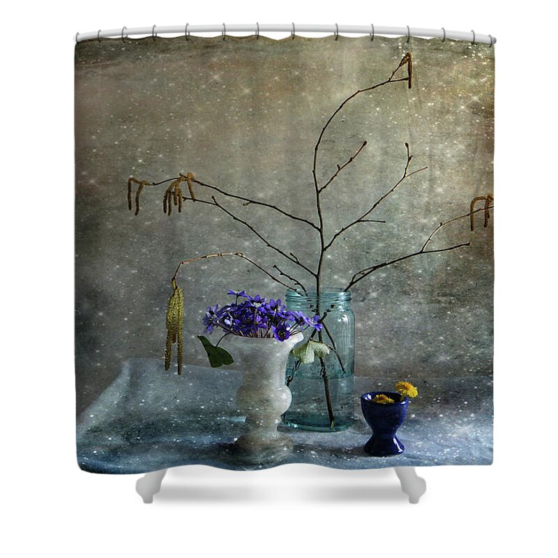 Blue Shower Curtain featuring the photograph Spring Collection by Randi Grace Nilsberg
