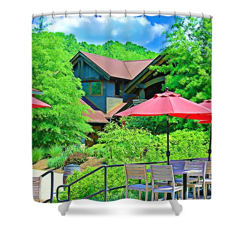 Landscape Shower Curtain featuring the digital art Spring Day In Virginia by Judy Palkimas
