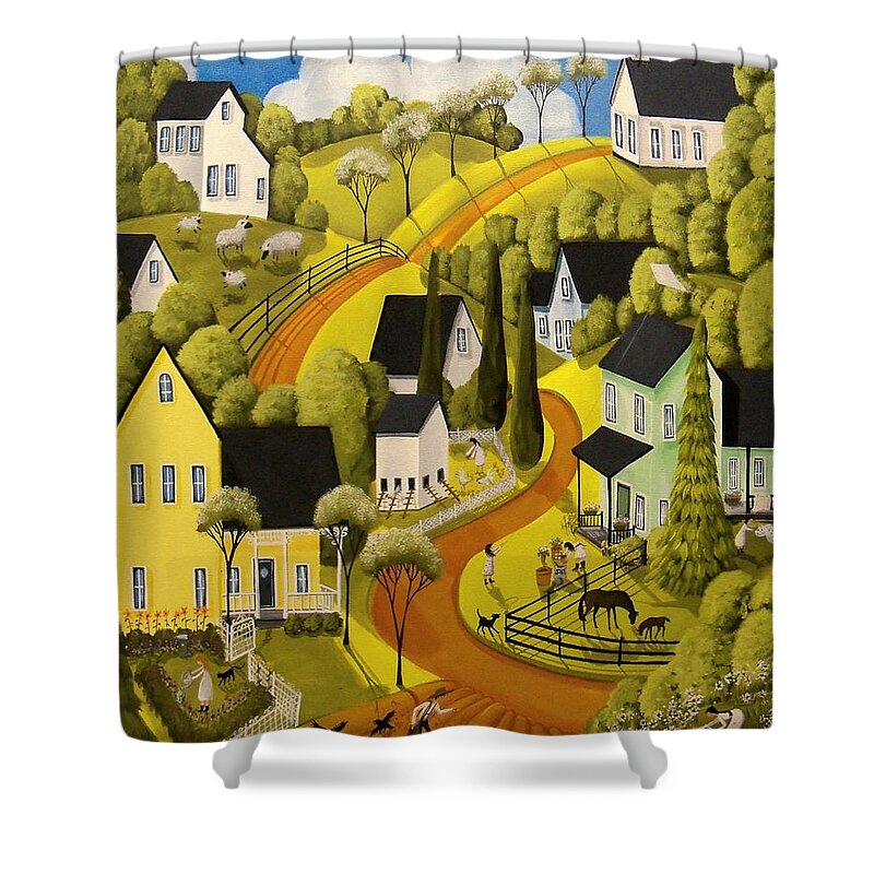 Country Shower Curtain featuring the painting Spring by Debbie Criswell