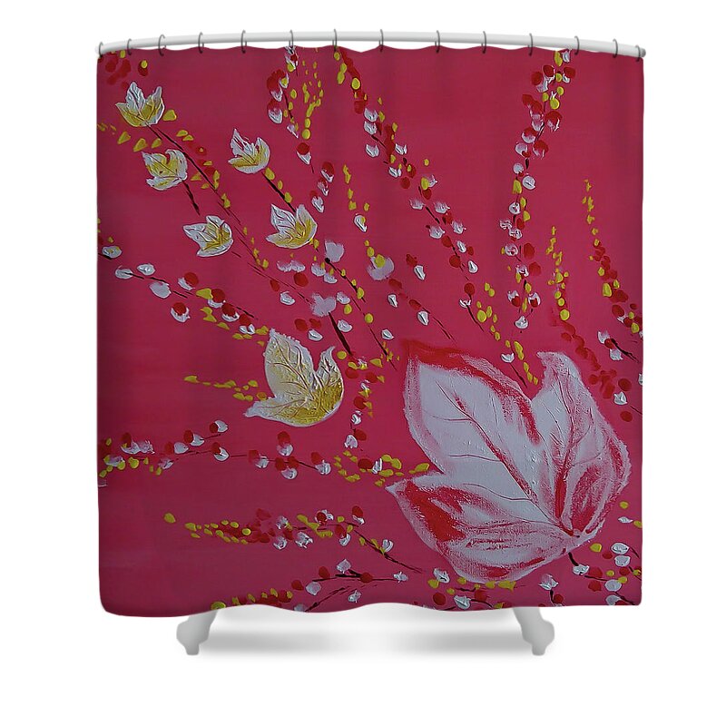 Flower Shower Curtain featuring the painting Spring by Faashie Sha