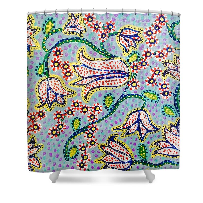 Spring Shower Curtain featuring the painting Spring by Gina Nicolae Johnson