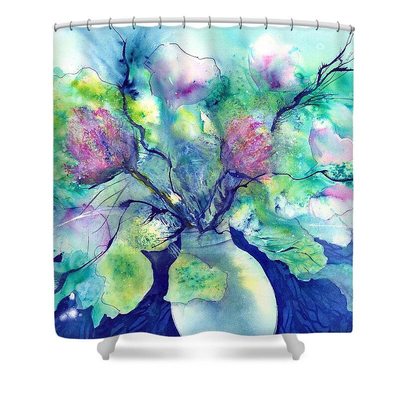 Beautiful Spring Flowers Shower Curtain featuring the painting Spring is in the Air - Flower Bouquet by Sabina Von Arx
