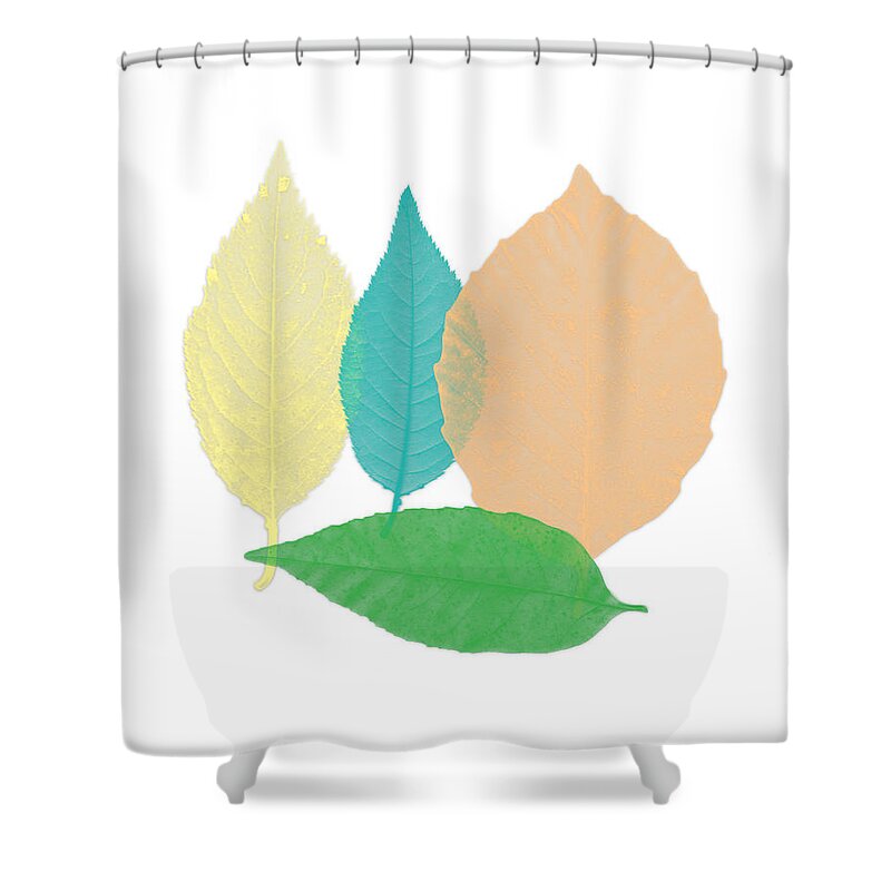Digital Painting Shower Curtain featuring the painting Spring Leaves II by Bonnie Bruno