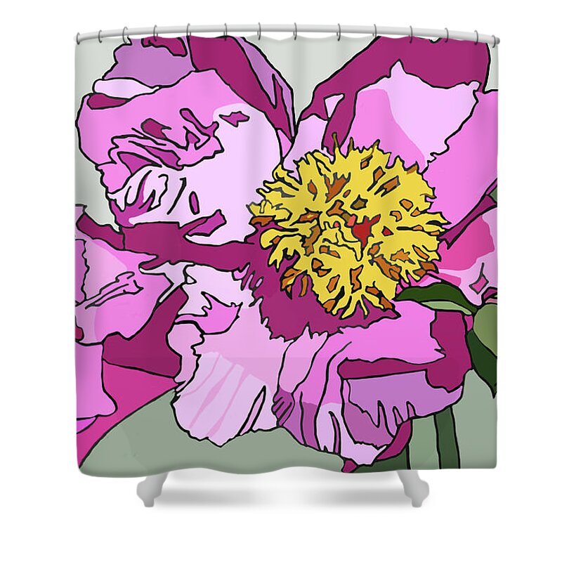 Pink Shower Curtain featuring the painting Spring Pink by Jamie Downs