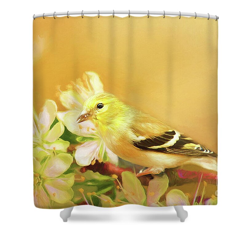 Texture Shower Curtain featuring the photograph Spring Song Bird by Darren Fisher
